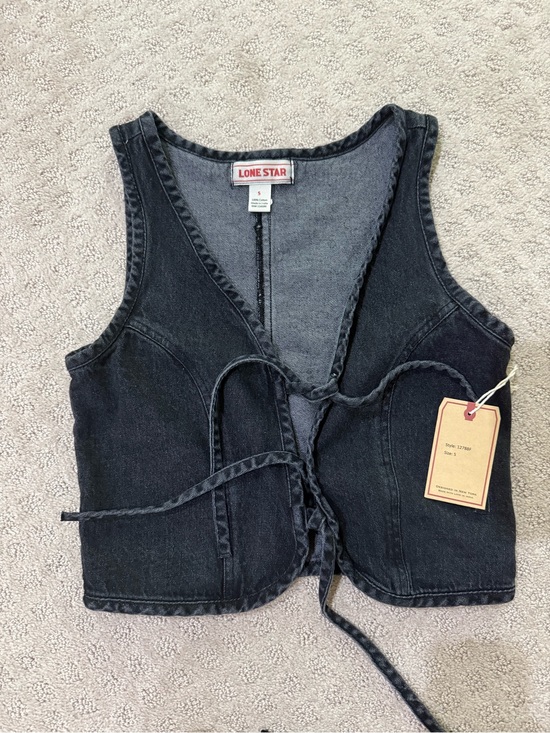 Lone Star Tops - Lone Star Black Denim Tie-Front Tank Vest